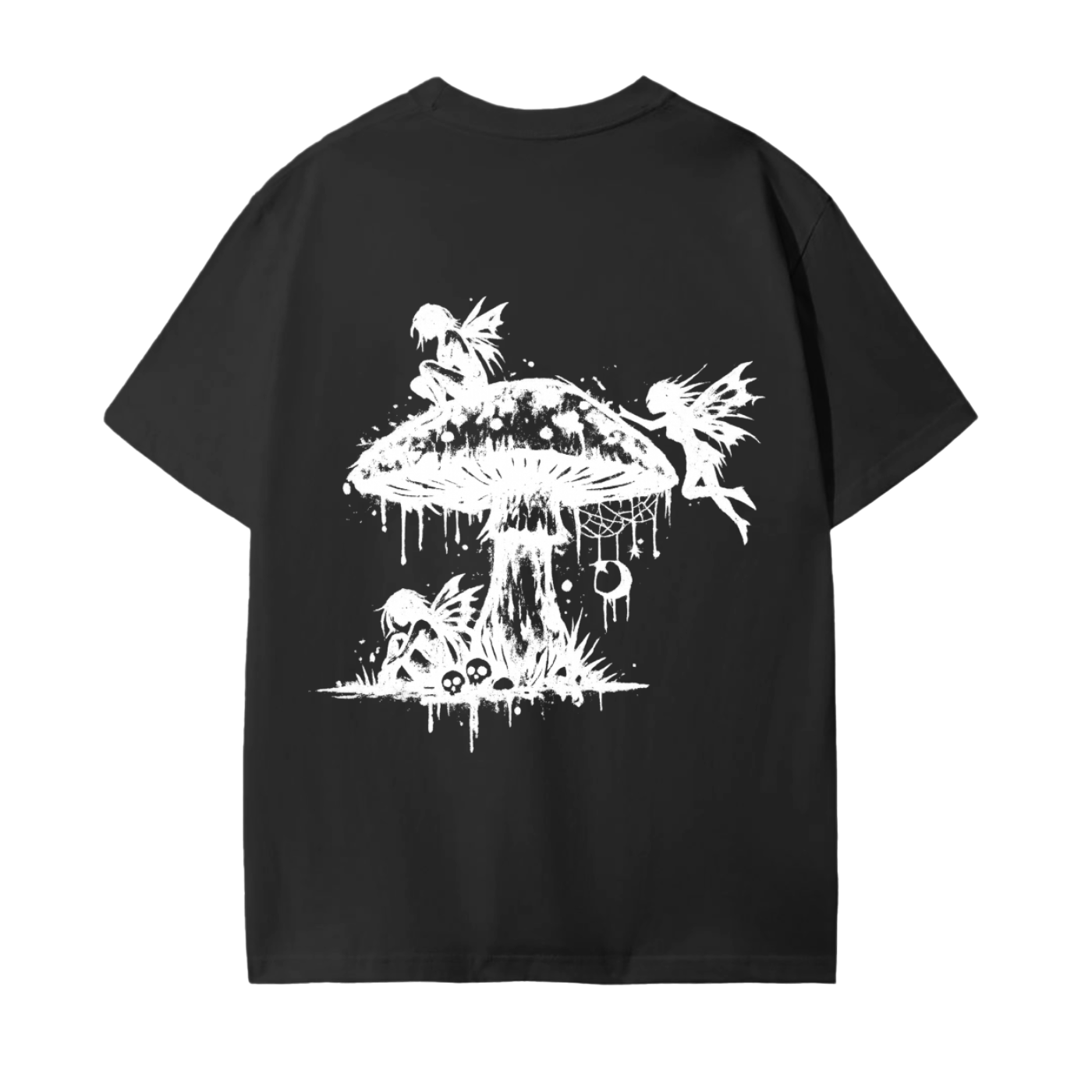 Mushroom Fairies Black T-Shirt