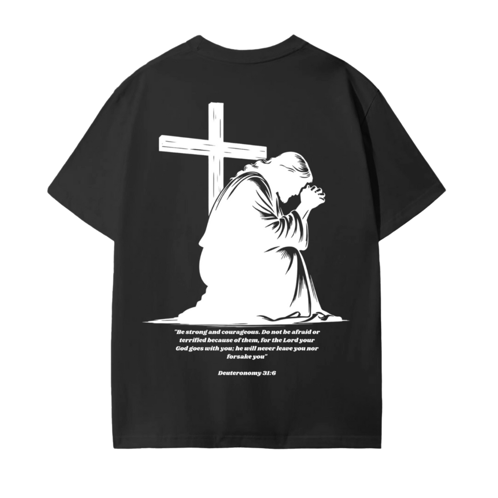 Deuteronomy 31:6 Black T-Shirt